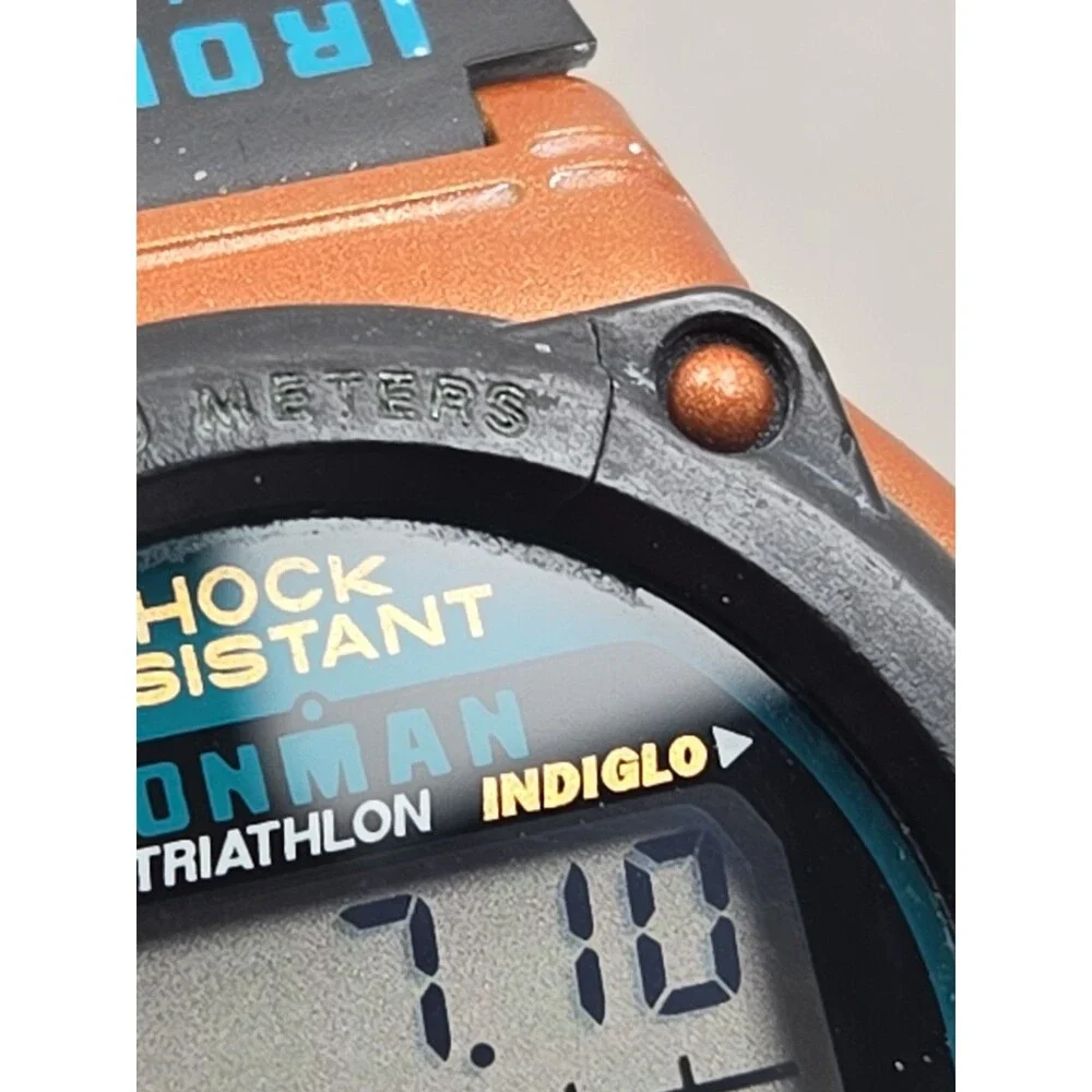 Vintage 1995 Timex Ironman Copper Digital 8Lap Watch Indiglo New Battery -  Read